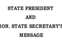 State President and Hon. State Secretary’s message-Sept 2016