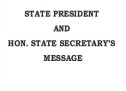 State President and Hon. State Secretary’s message-Sept 2016